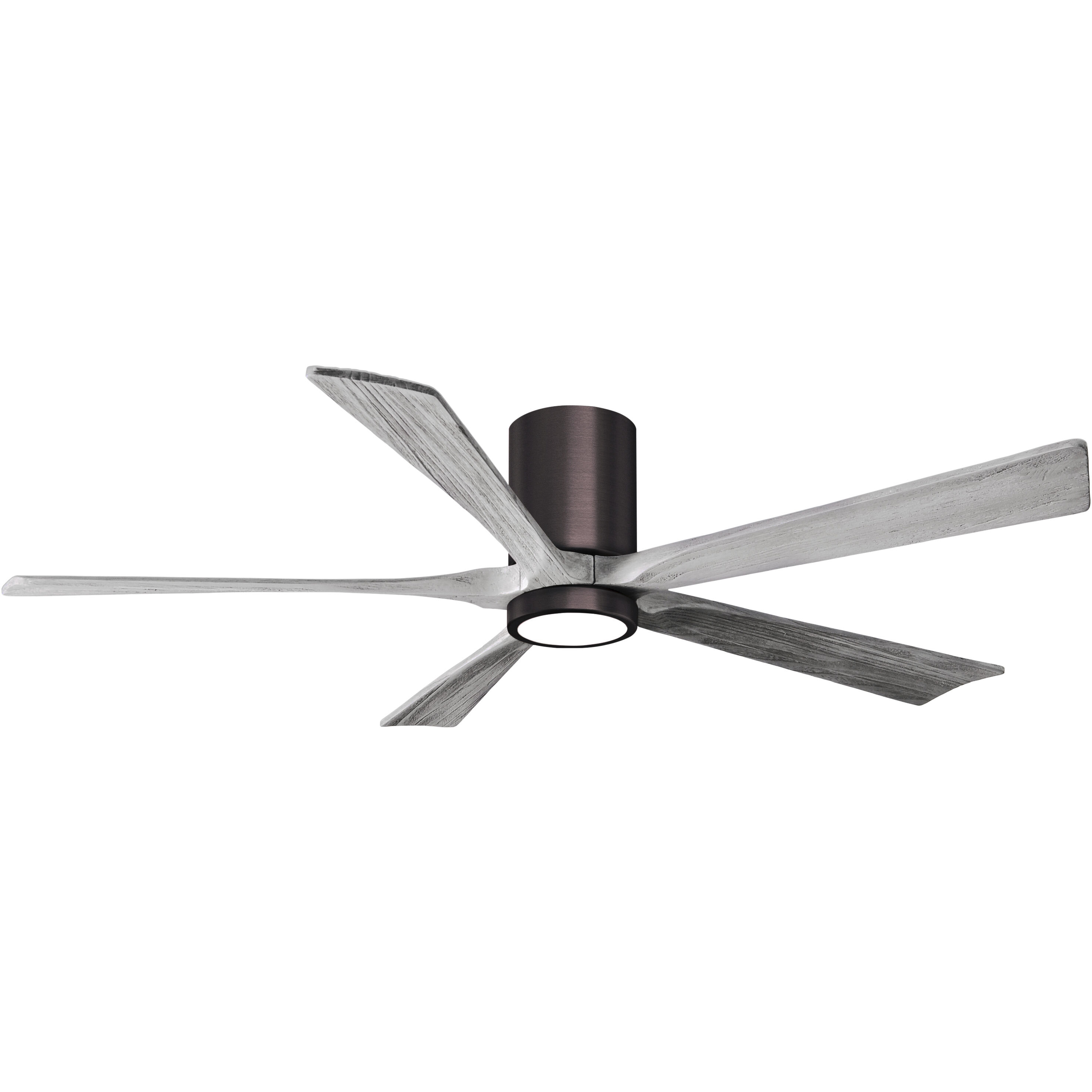 Atlas Irene-5HLK 60 inch Brushed Bronze with Barn Wood Tone Blades Flush Mount Paddle Fan, Flush Mounted